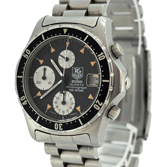 Tag Heuer 37mm Men's 2000 Series Chronograph Black Dial Watch